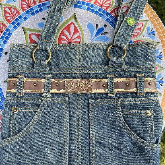Bongo Denim Shoulder Handbag Blue Jeans Pockets Lined Purse Snap Bag Y2K Retro - Picture 1 of 7